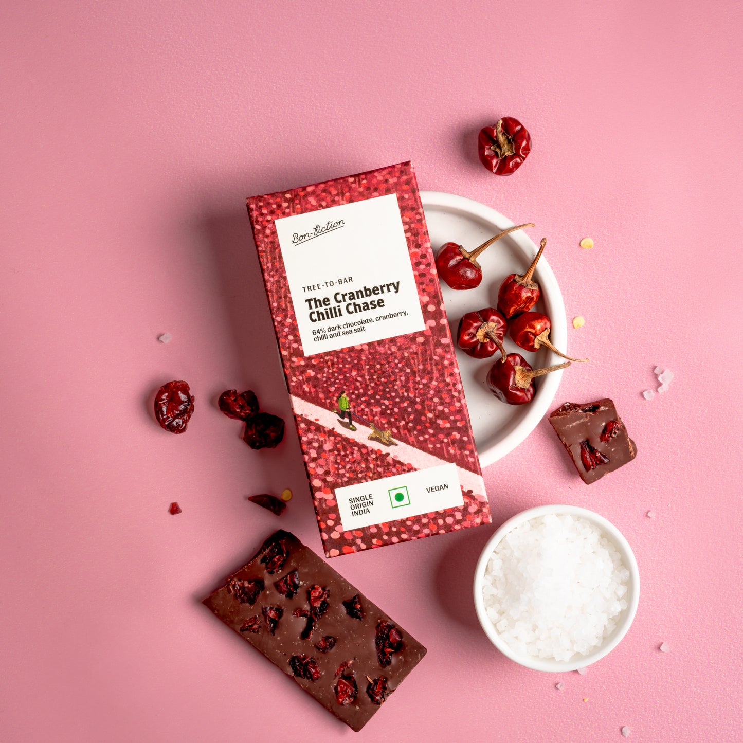 The Cranberry Chilli Chase - 64% Dark Cranberry Chilli Chocolate - Mini