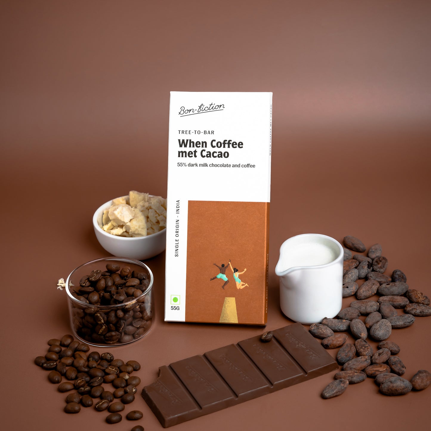 When Coffee met Cacao - 55% Dark Milk Coffee Chocolate