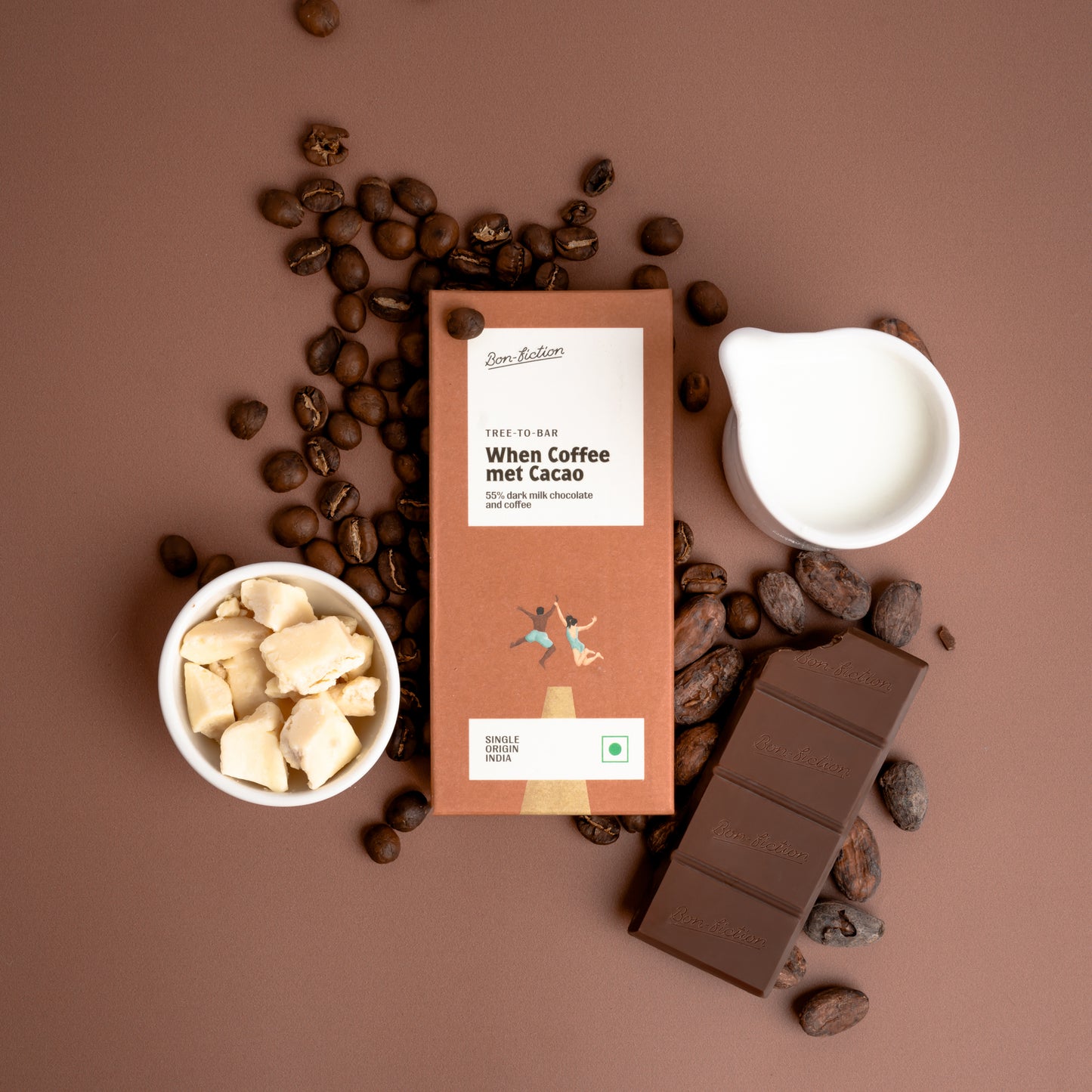 When Coffee Met Cacao - 55% Dark Milk Coffee Chocolate - Mini